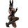 Woman in black pvc bunny girl outfit with ears, gloves, and stockings, posing seductively for nightclub or roleplay.
