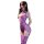Woman in purple lace bodysuit with sheer mesh panels and cutouts, featuring a seductive design for intimate wear.