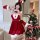Sexy red dress with bunny ears, perfect for christmas, halloween, and new year costumes. ideal for festive occasions.