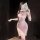 A woman poses elegantly in a sheer pink lingerie set featuring a sensual butterfly design and delicate lace trimmings. the ou...