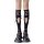 Gorgeous cloud lace tie-up black calf socks - heart-shaped drawstring mid-calf stockings, sensual & pure-chic