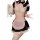 Sexy maid costume with semi-sheer chiffon design, cute and alluring look featuring ruffled details and playful accessories.