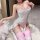 Gorgeous cloud sensual lingerie set - sheer nurse costume for women, sexy cosplay outfit with adjustable straps