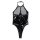 Gothic pvc bodysuit with mirror finish, open-crotch design, and cut-out bust for dark nightclub style.
