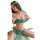 Vintage -inspired green silk belly dance costume featuring seductive harem design, perfect for cosplay and performance.