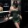 Green snake qipao lingerie - sheer high-neck bodycon sleep dress for women, seductive & pure-yu style nightwear