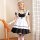 A woman models the guangzhou pinse halloween costume - miracle nikki world tour gothic lolita black & white maid dress, featu...