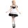 A woman models the guangzhou pinse halloween costume - miracle nikki world tour gothic lolita black & white maid dress, featu...