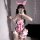 Sexy pink bunny-themed cosplay costume featuring full leather design, perfect for shen miao, xia fei mei, and wei qing charac...