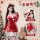 Halloween sexy christmas costume - red lingerie outfit for women, plus size broadcast & stage performance wear
