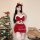 Sexy christmas dress with reindeer headband, perfect for halloween parties and stage performances