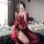 Sexy hanfu lingerie set featuring ancient chinese design, silk-like bodysuit and doudou outfit, perfect for elegant nightwear...