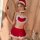 Heart-shaped christmas new year costume dress set - sweet backless velvet wrap top & skirt ensemble, festive red with white f...