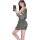 Woman in a flirty, ruffled bodycon mini dress with a waist-cinching design, taking a selfie.