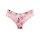 Pink floral design ice silk lace triangle panties featuring seamless construction, v-cut hip lift, and hollow-out detail for ...