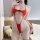 Red new ice silk sexy bodysuit swimwear set – pure temptation deadstock bikini outfit for women, featuring a daring design wi...