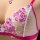 Sheer mesh bra with pink floral lace detailing, part of the ins style romantic floral lace sexy bra set.