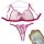 Ins style romantic floral lace sexy bra set - sheer mesh plus size erotic lingerie outfit with delicate embroidery and pearl ...