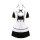 Japanese style black and white maid dress with lace trim & bow - cosplay costume & party outfit