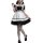Japanese black and white maid dress for women, cute lolita cosplay costume, plus size kawaii uniform with ruffled skirt and b...
