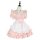 Japanese style cosplay maid dress - cute pink soft girl uniform costume set for role play, featuring ruffled sleeves and skir...