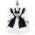Japanese cute anime maid dress - soft girly lolita dress featuring white lace, black accents, and a floral bow, perfect for c...