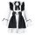 Japanese cute anime maid dress - soft girly lolita dress with white sleeves and black ribbon, perfect for cosplay, restaurant...