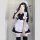Japanese cute lolita bunny girl cosplay dress - black & white maid outfit with ruffled skirt