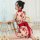 Japanese-inspired lace sheer floral kimono-style erotic lingerie featuring embroidered mesh and a red ribbon waistband.