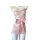 Japanese-inspired pink floral design, strapless kimono-style erotic costume with tie belt and corset detail for women.