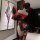 Japanese-inspired sheer kimono-style one-shoulder lingerie set for curvy women, featuring bold floral patterns and red accent...