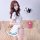 A stylish japanese schoolgirl outfit featuring a cute sailor skirt with no-remove design, perfect for fans of adorable anime-...