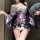 Japanese kimono lingerie set featuring a silky robe with floral patterns, perfect for role play and cosplay. includes a decor...