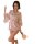 A woman poses elegantly in a delicate pink japanese kimono lingerie set, featuring floral patterns and a soft bow at the wais...