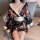 Sexy butterfly print japanese kimono-style lingerie for women, featuring deep v-neck and flowing design, perfect for evening ...