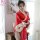 A red floral japanese kimono lingerie set for women, featuring a sexy design perfect for role play and adult wear.