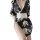 Japanese kimono lingerie set for women - sexy playful fox-themed costume with floral print