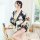Elegant black floral japanese kimono-style robe set with lace detailing, perfect for intimate moments and role play.