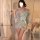 A woman models a japanese kimono-style sexy lingerie set, featuring floral patterns and a flowing design, perfect for flirty ...