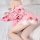 Pink floral japanese-style lace kimono lingerie set, plus size, featuring a robe and bralette combination for women.