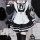 Japanese style lolita dress - sweet & edgy black white maid cosplay costume, aesthetic subculture outfit featuring ruffled co...