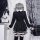Japanese style lolita dress - sweet & edgy black white maid cosplay costume, aesthetic subculture outfit featuring long sleev...