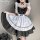 Japanese lolita maid costume set featuring a sexy lace bodice with thigh-high stockings, perfect for a pure yet seductive loo...