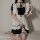 Japanese lolita maid costume for women - halloween cosplay dress & anime party outfit featuring ruffled sleeves, lace details...