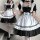 Japanese maid costume dress featuring black and white colors with ruffles, perfect for cosplay or daily wear. plus size frien...