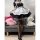 Japanese maid costume for women featuring a cute anime schoolgirl dress with an apron and headband, perfect for cosplay event...