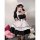 Japanese maid costume for women featuring a cute anime schoolgirl dress with an apron and headband, perfect for cosplay.