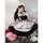 Japanese maid costume for women featuring a cute anime schoolgirl dress with an apron and headband, perfect for cosplay event...