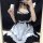 Japanese maid costume for women featuring a plus-size anime lolita dress with apron and headband set, perfect for cosplay ent...