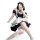 Japanese maid costume for women featuring a sexy cosplay lolita dress, plus size anime outfit with apron and headband.